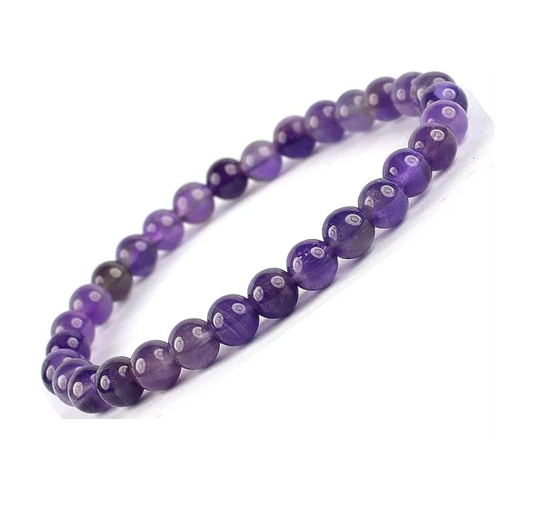 Amethyst Bead Bracelet - Brazil - 6mm Amethyst Bead Bracelet - Brazil - 6mm